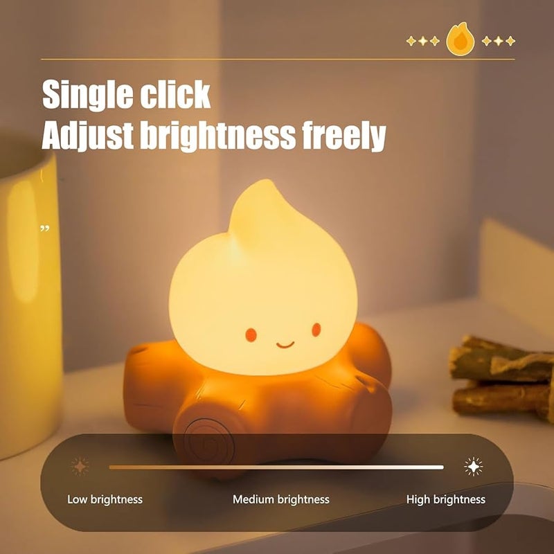 مصباح نار المخيم المزيف القابل لإعادة الشحن 3.78 × 3.62 × 3.66 بوصة ضوء ليلي دافئ ديكور غرفة النوم والمكتب - Image 3